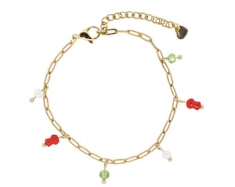 Mushroom charm bracelet Gold