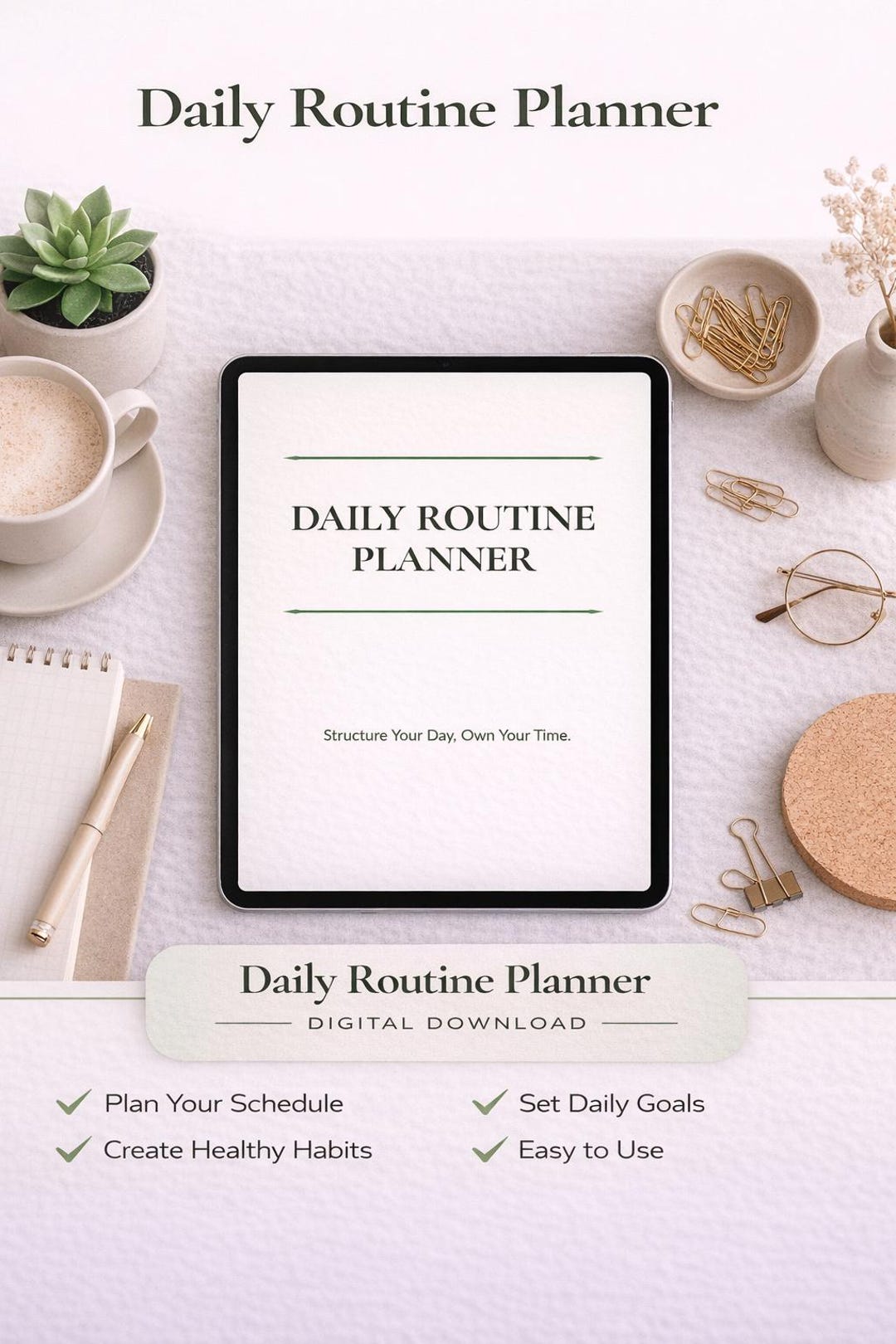 Daily Routine Template Printable | Daily Schedule PDF | Morning Routine ...