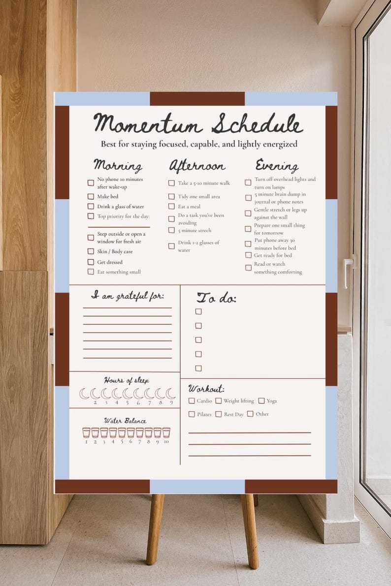 Soft Reset & Momentum Daily Routine Planner | Printable PDF | Burnout ...