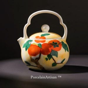 Teiera in ceramica fatta a mano con infusore/Decorazione per la casa con motivi floreali dipinti a mano/Regalo per gli amanti del tè