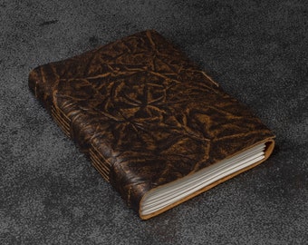 Bronze brown leather pocket journal