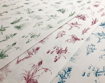 Handmade endpapers • silkscreen printed by hand • wall art paper for bookbinding