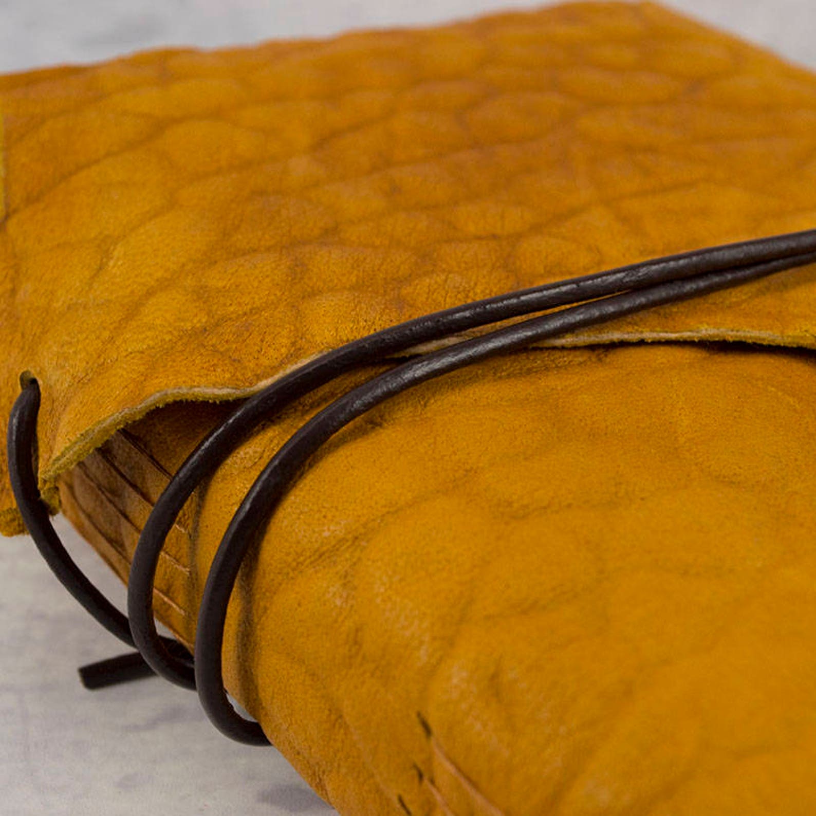 Orange Leather Journal Embossed Sketchbook Unique Notebook Etsy