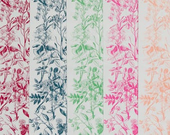 Handmade Silkscreen Floral Paper | Professional Endpapers & Box Lining.