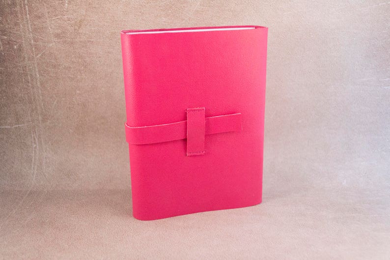 Pink faux leather journal sketchbook, writing journal, cute journal book, pink sketchbook, unique notebook A6 travel journal image 7