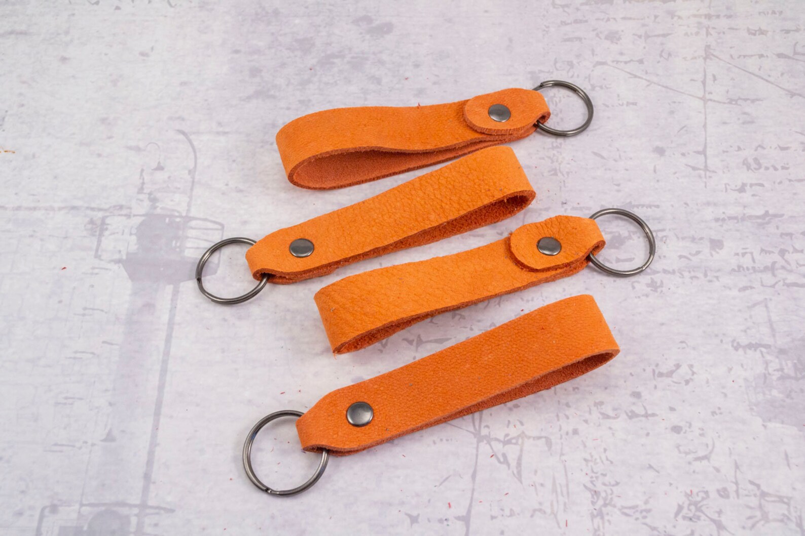 Personalized gift orange keychain personalised leather Etsy
