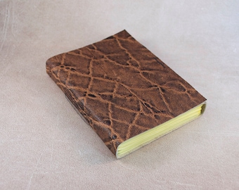 Brown  leather journal, elephant embossed sketchbook, unique notebook A6, writing journal, travel journal