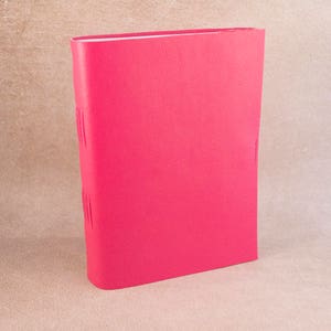 Pink faux leather journal sketchbook, writing journal, cute journal book, pink sketchbook, unique notebook A6 travel journal image 6