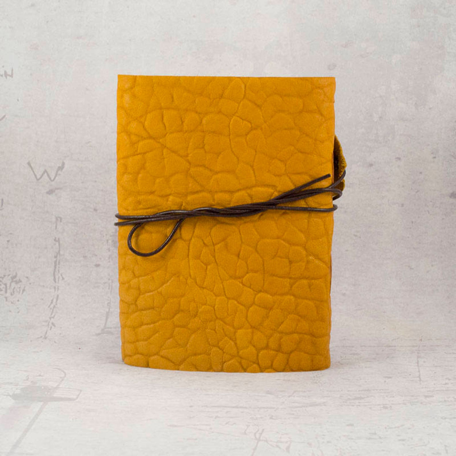 Orange Leather Journal Embossed Sketchbook Unique Notebook Etsy