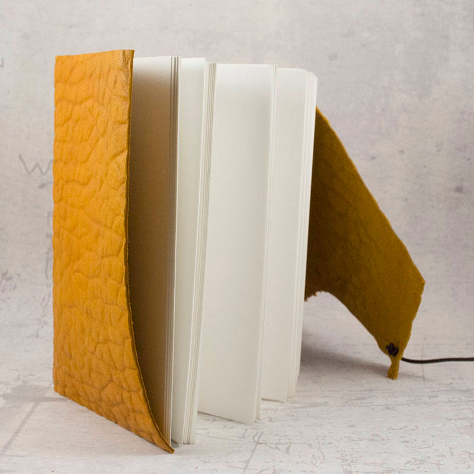 Orange Leather Journal Embossed Sketchbook Unique Notebook Etsy