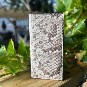 Authentic Python Long Wallet | Wickett & Craig English Bridle Leather | Handmade Luxury Leather Wallet | Full-Grain Leather