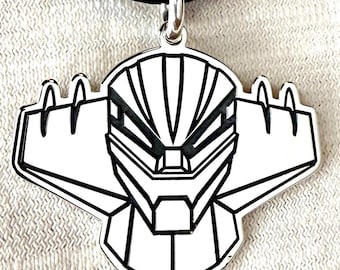 Jeeg Robot Steel Pendant 925 Silver Anime Necklace Handmade Mecha Jewelry Vintage 80s