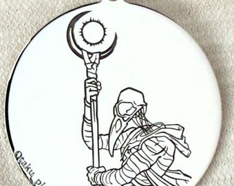 Moon Knight Silver Pendant – Khonshu Engraved Necklace – Handmade 925 Silver Medallion