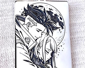 Cyberpunk Edgerunners Necklace David Lucy, Anime Couple Pendant 925 Silver, Tragic Love Jewelry, Gamer Gift Handmade