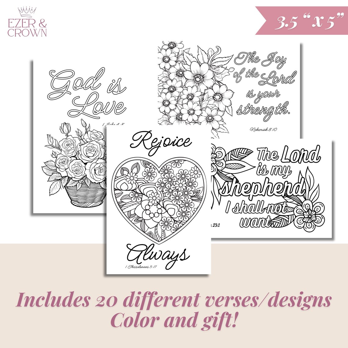 Women Color Scriptures 20 Printable Coloring Scripture Cards for Women | Bible Verse Cards to ...