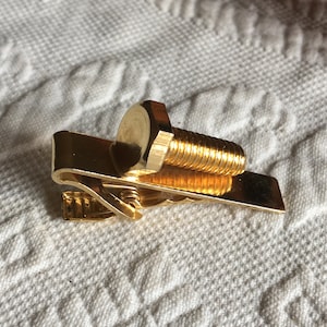 Vintage Gold Bolt Tie Clip. Great Tie Clip for a Carpenter or Mechanic.