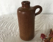 Vintage Stone Bottle. Yellow Ware Bottle. Yellow Ware Heavy Clay Bottle With Handle. Salt Glazed Stoneware.