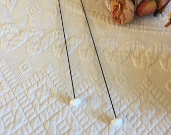 Vintage Hat Pins. Choose Milk Glass Round or Teardrop Head Hat Pin or Gold Head Ornament Hat Pin. Different Lengths. Choose Hat Pin.
