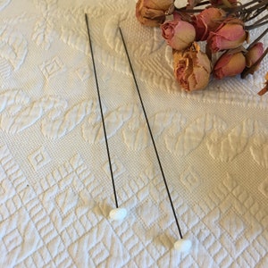 Vintage Hat Pins. Choose Milk Glass Round or Teardrop Head Hat Pin or Gold Head Ornament Hat Pin. Different Lengths. Choose Hat Pin.