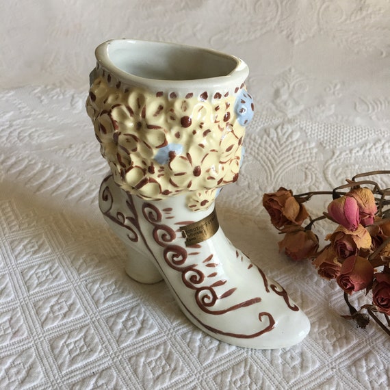 Vintage Ceramic Boot Vase From Dorothy's Ceramics Etsy