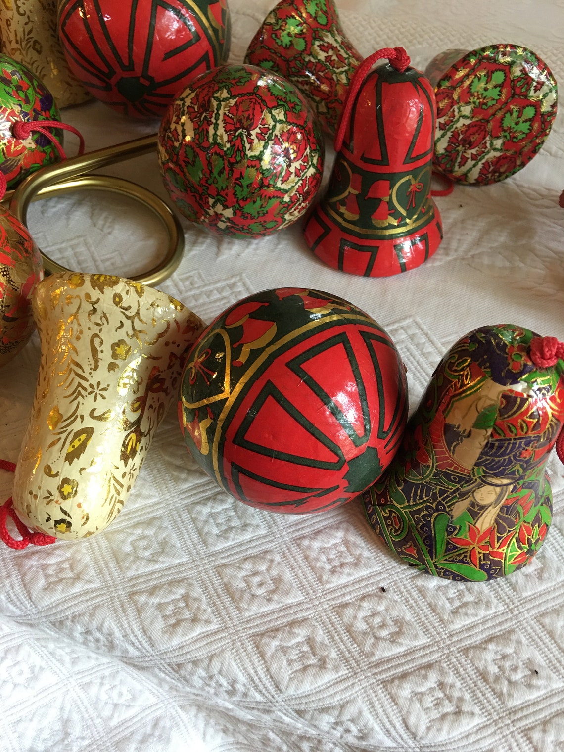 Vintage 19 Paper Mache Hand Painted Ornaments. Hand Painting Etsy