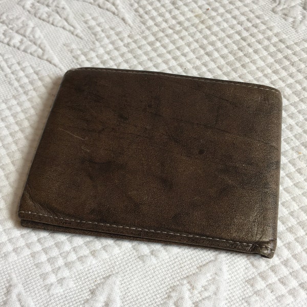 Vintage Brown Leather Mans Wallet. Choose Rolfs American Classic or Buxton Top Grain Cowhide. Both the Green/Brown Color.