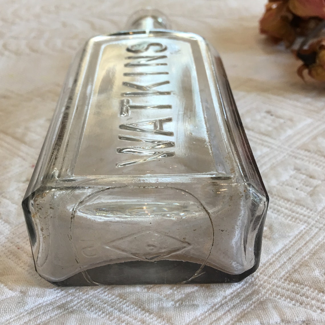 Vintage Watkins Antique Medicine Bottle. Molded WATKINS Down Etsy