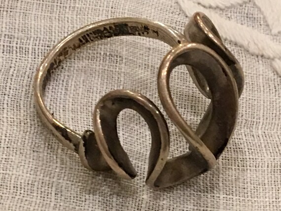 Vintage Sterling Silver Swirling Twists Ring. Han… - image 4