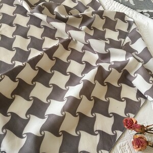 Vintage Square 100% Acetate Scarf in Gray and White Swirling Designs. Lovely, Dressy and Elegant Scarf.