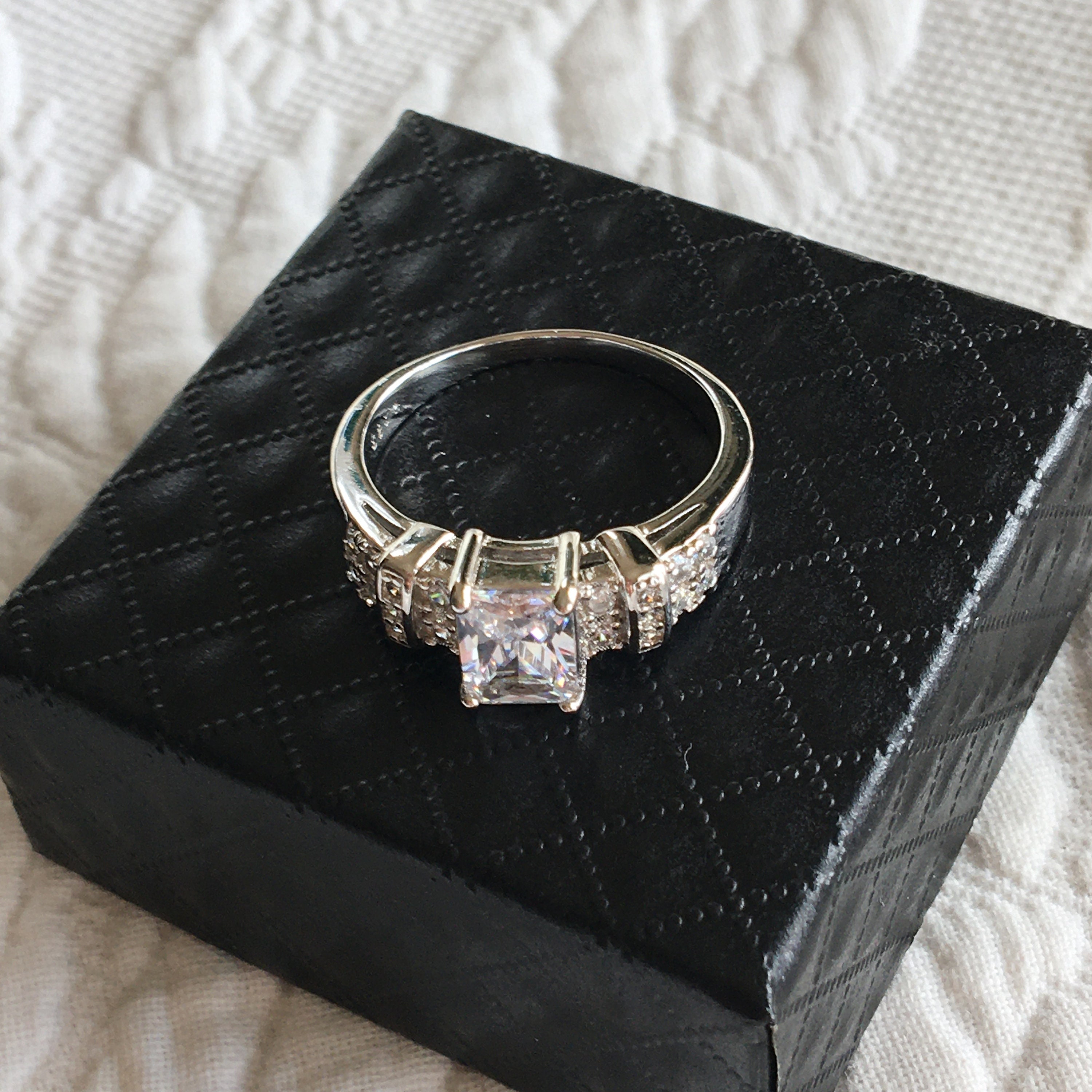 Vintage Sterling Silver Ring. Marked S925. Rectangular Main Vintage Sterling Silver Ring. Marked S925. Rectangular Main