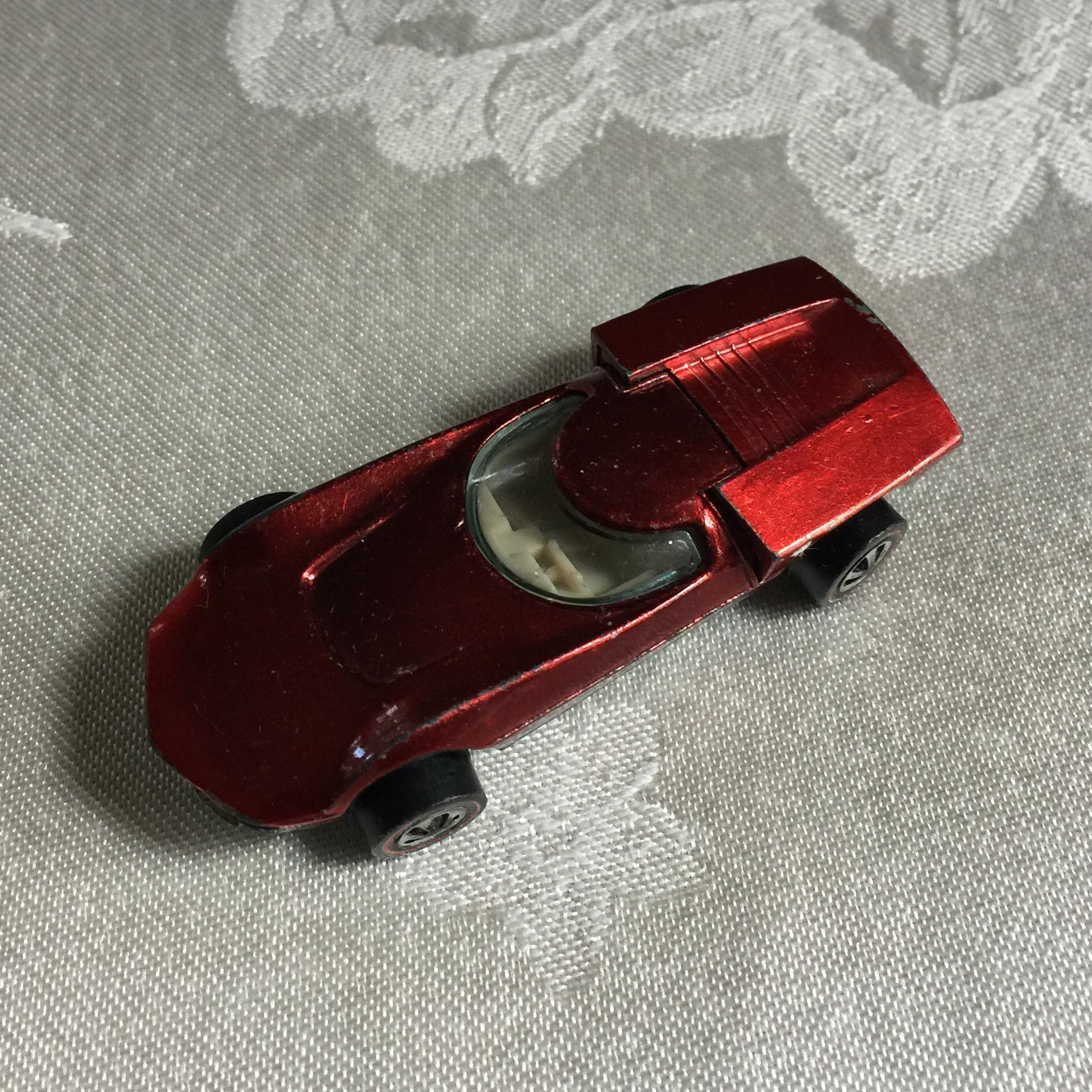 Vintage 1968 Mattel Inc. Hot Wheels Turbo Fire Diecast Car in Red
