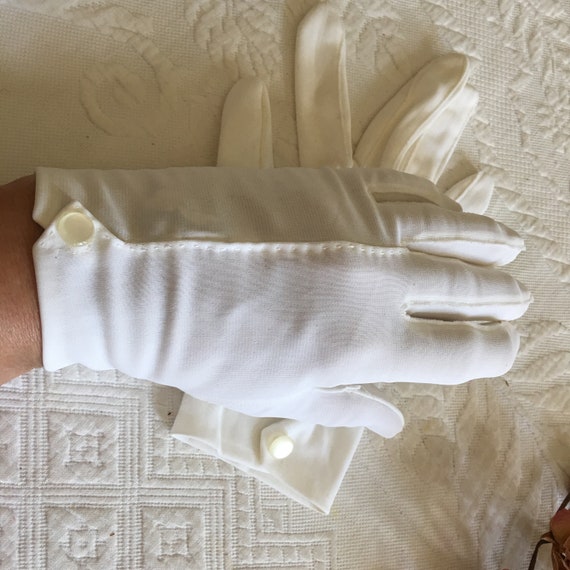 Vintage Nylon Short Gloves. Size 7 1/2 to 8 1/2. … - image 1