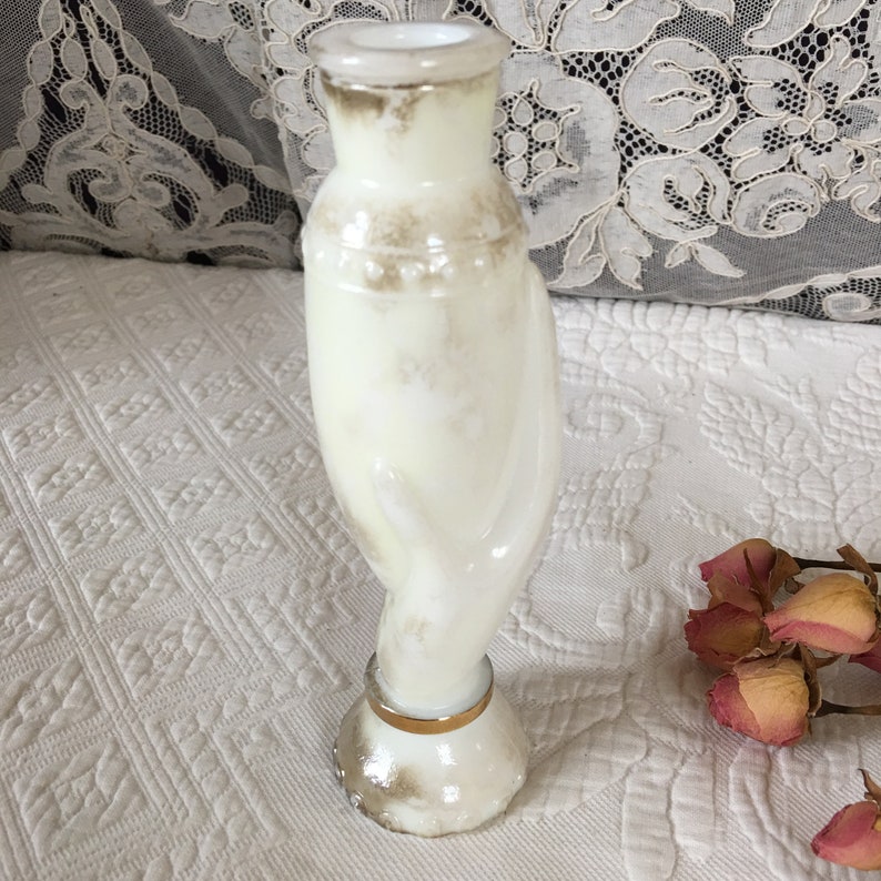 Vintage Milk Glass Avon Hand Vase. Hand Holding Flower Vase Etsy