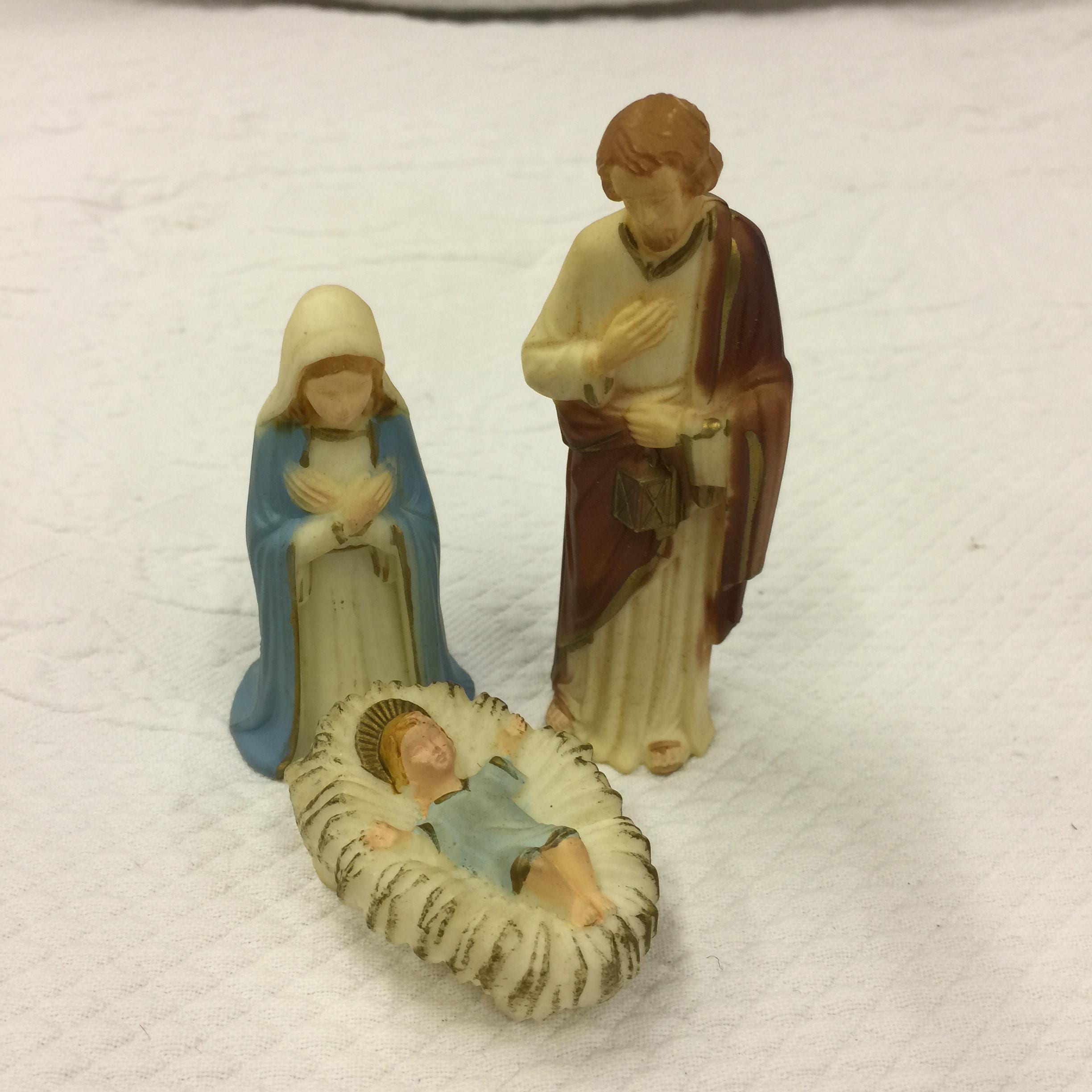 イタリア製プレゼピオ(キリスト降誕) イエス、マリア、ヨゼフ、ひつじ