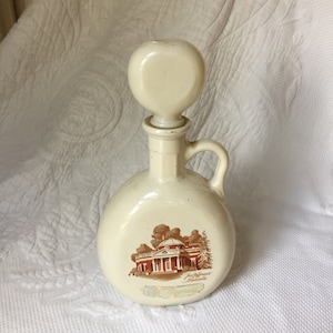 Vintage Old Fitzgerald Liquor Bottle. Thomas Jeffersons Monticello Pictured on Bottle.  Great for Home Bar Decoration.