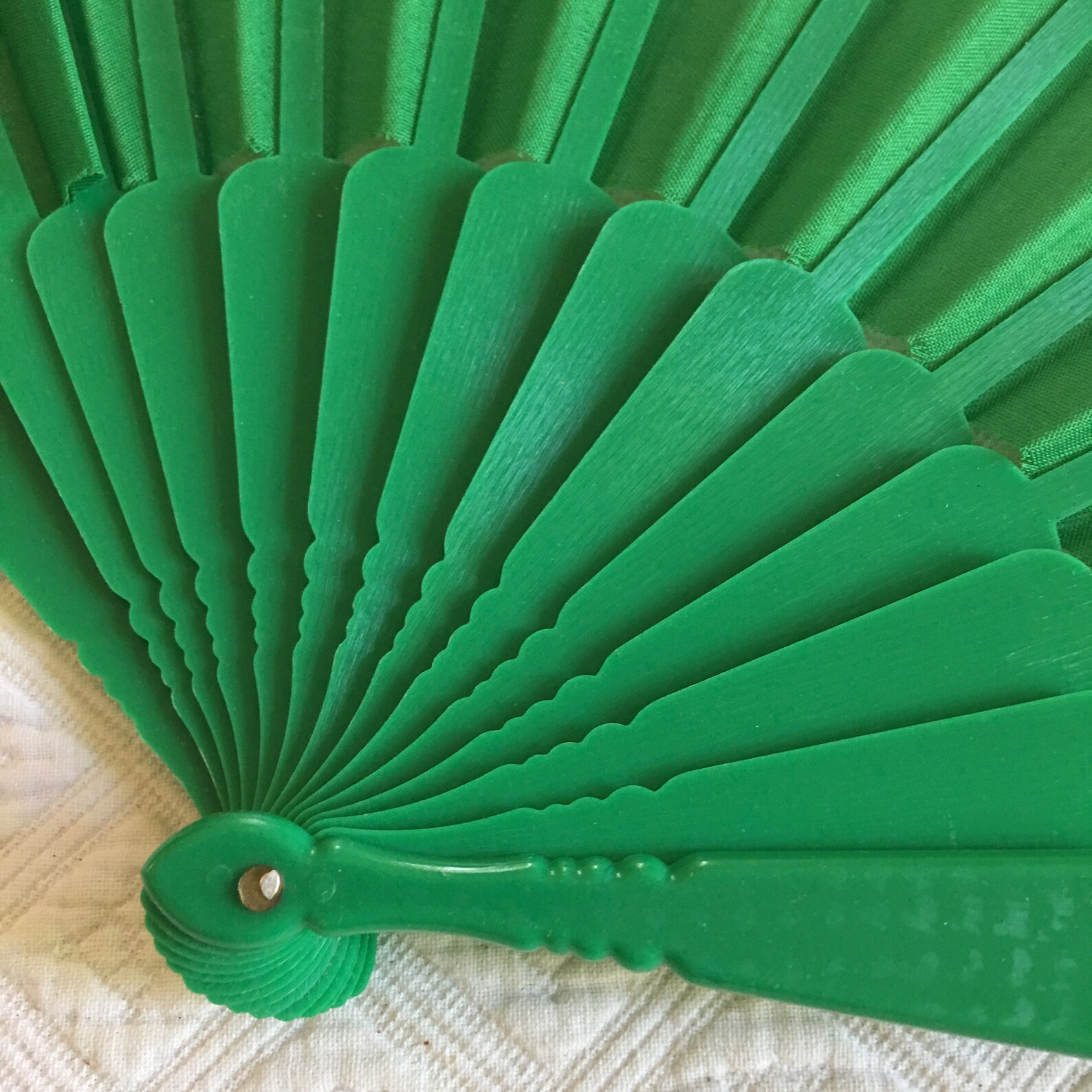 Silk and Wood Hand Fan. Openwork Design on Wood With Floral Designs and ...