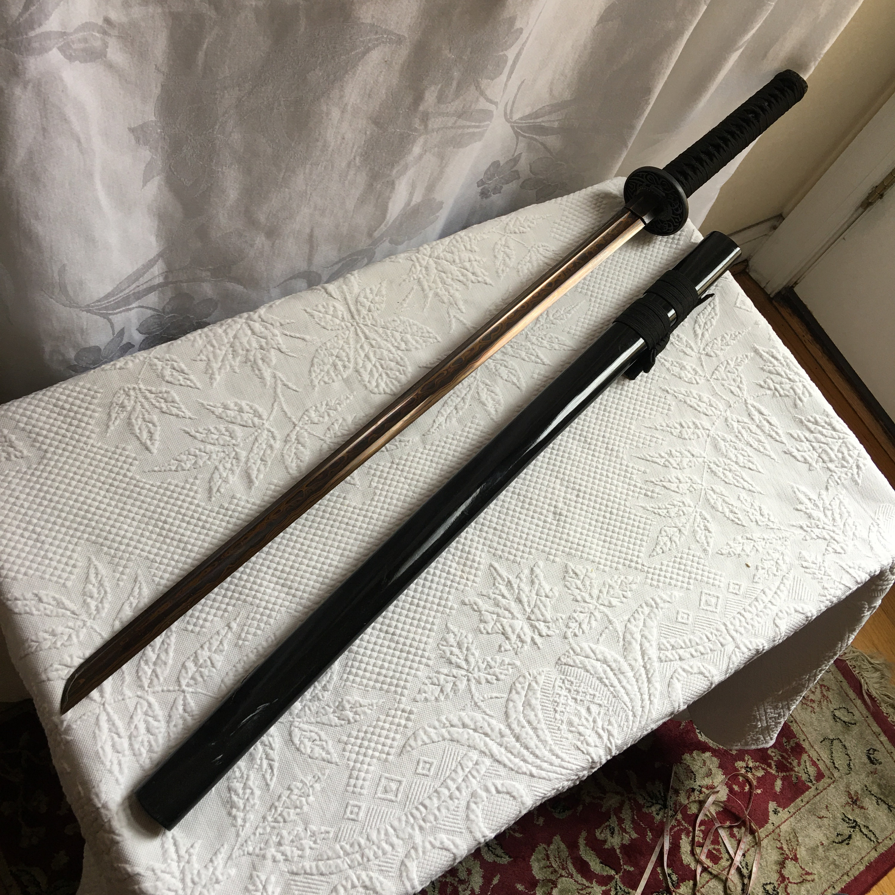 Sturdy Pinewood Sword With Handle Wrap and Belt/Sheath