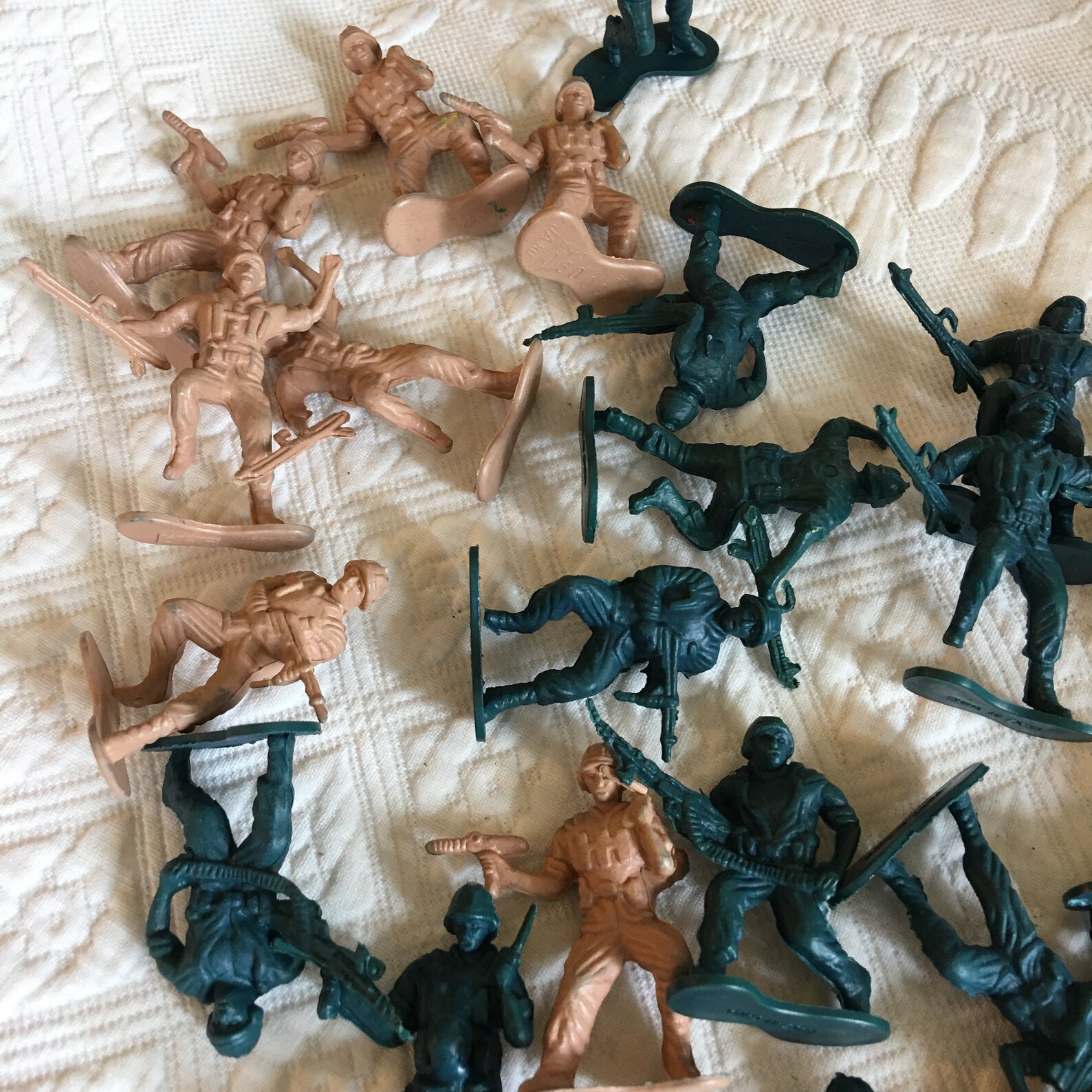 Vintage Miniature Toy Soldiers and Weapons. Green and Tan Hard Etsy India
