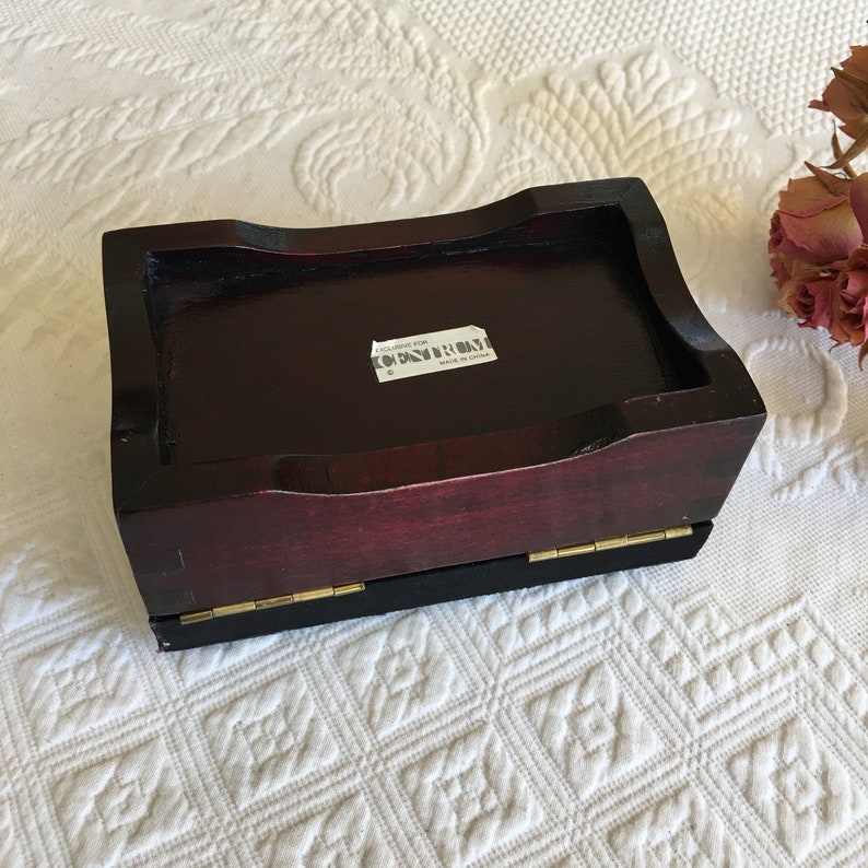 Vintage Needlepoint Jewelry Box. Dovetailed Hinged Wooden Box Etsy