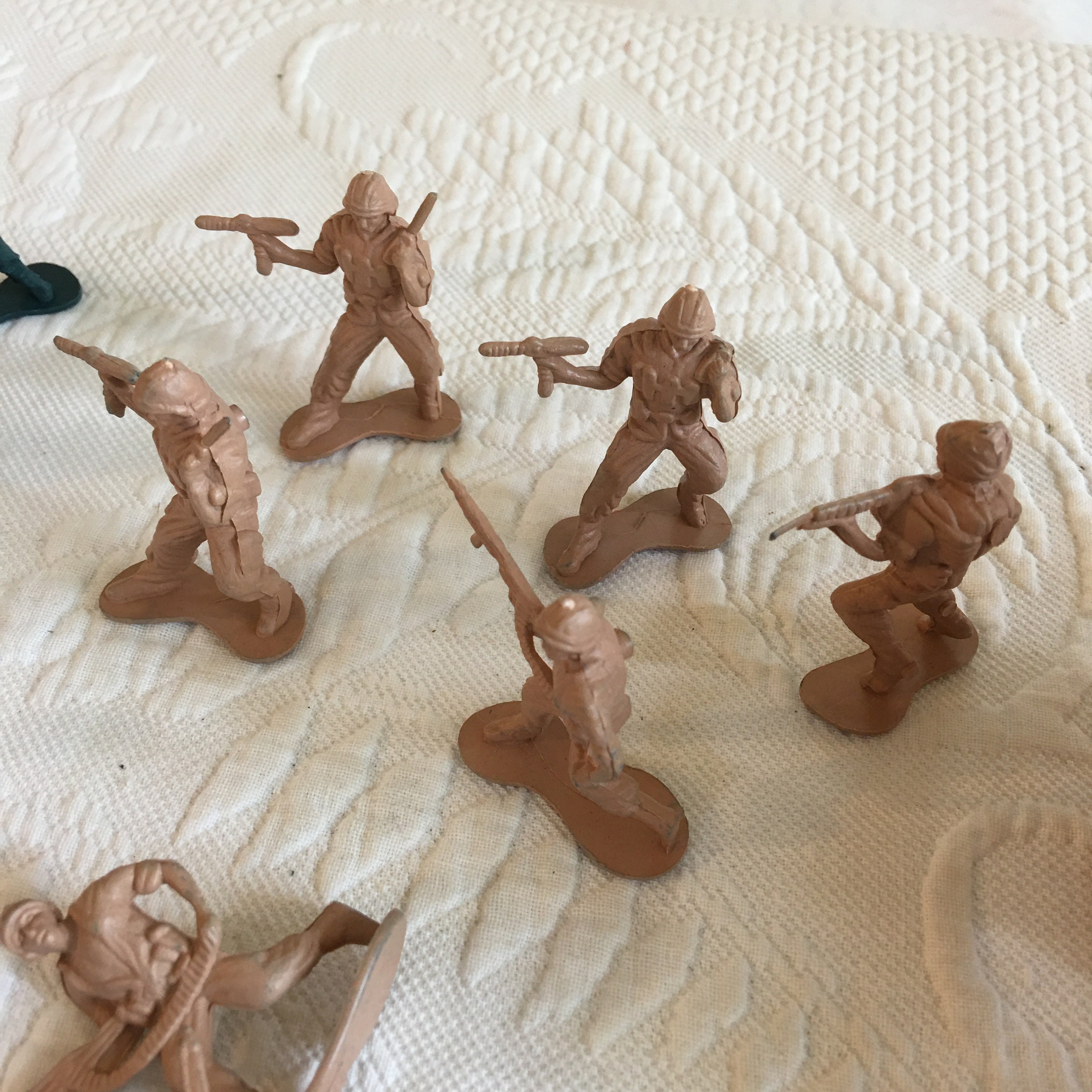 Vintage Miniature Toy Soldiers and Weapons. Green and Tan Hard Etsy