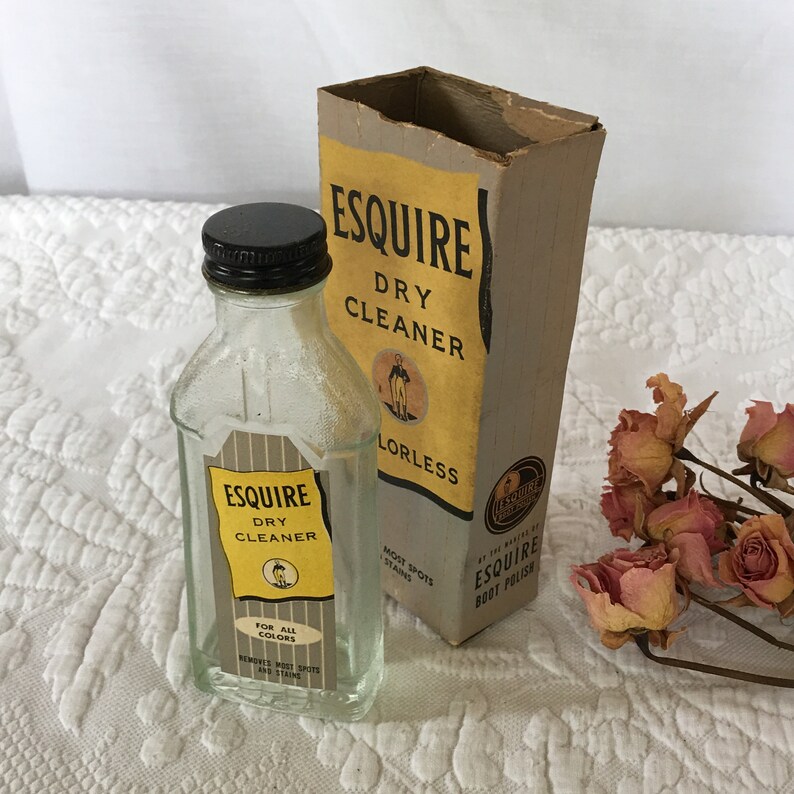 Vintage Esquire Dry Cleaner Bottle and Box. Knomark Mfg. Co. Etsy
