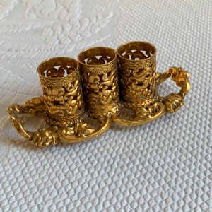 Vintage 3 Tube Lipstick Holder. Stylebuilt Accessories N.Y. Lipstick Decorative Holder for the Dresser. 3 Openwork Holders. Elegant.