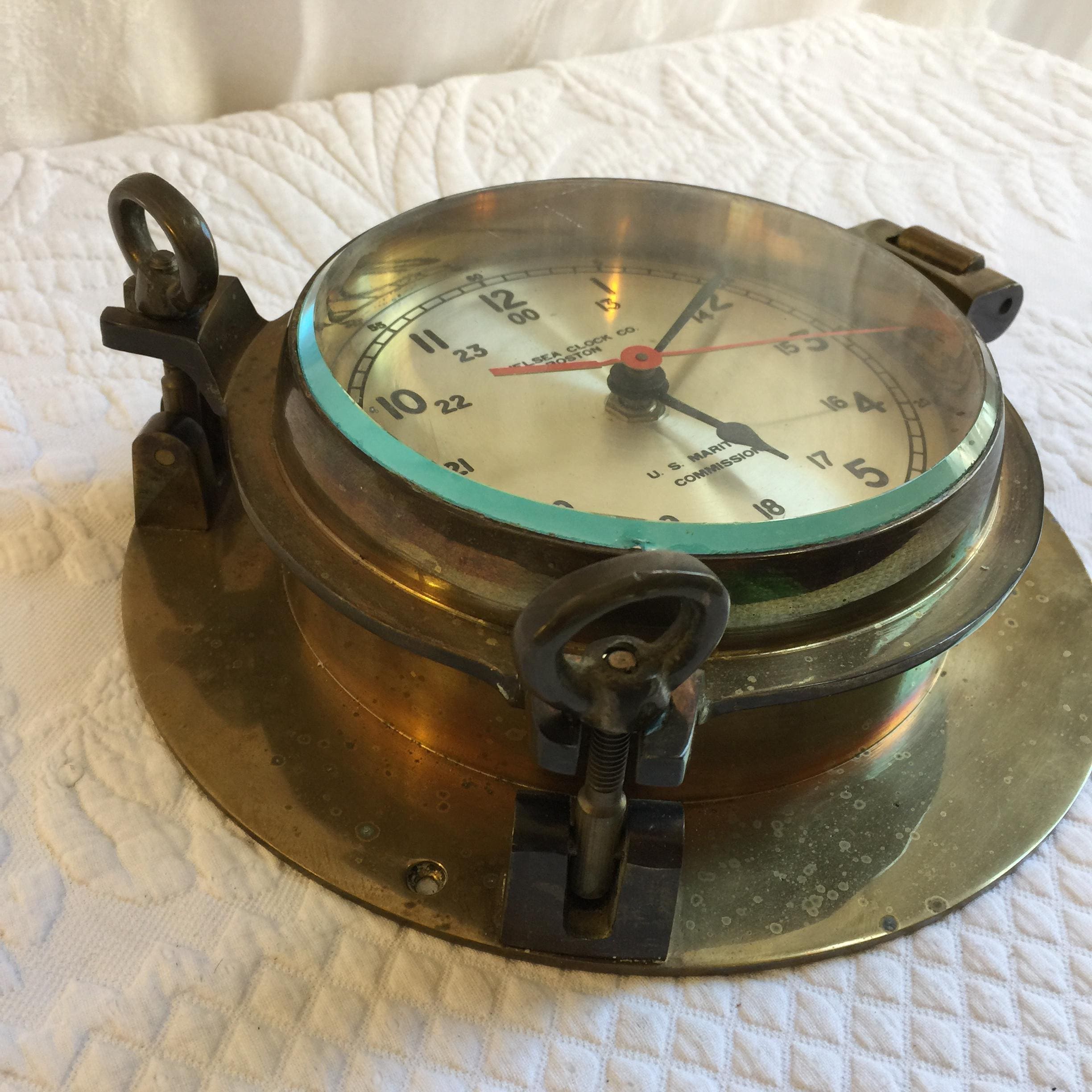 Vintage Chelsea Clock Co. Boston Porthole Clock. U. S. Maritime 