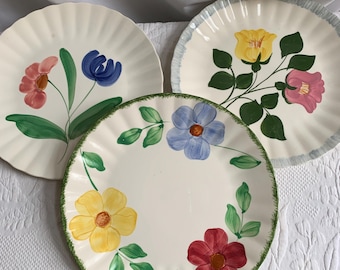 Vintage Blue Ridge handgeschilderd onderglazuur Southern Potteries, Inc. gemaakt in de VS dinerbord. Aanbieding voor één bord. Kies je ontwerp.