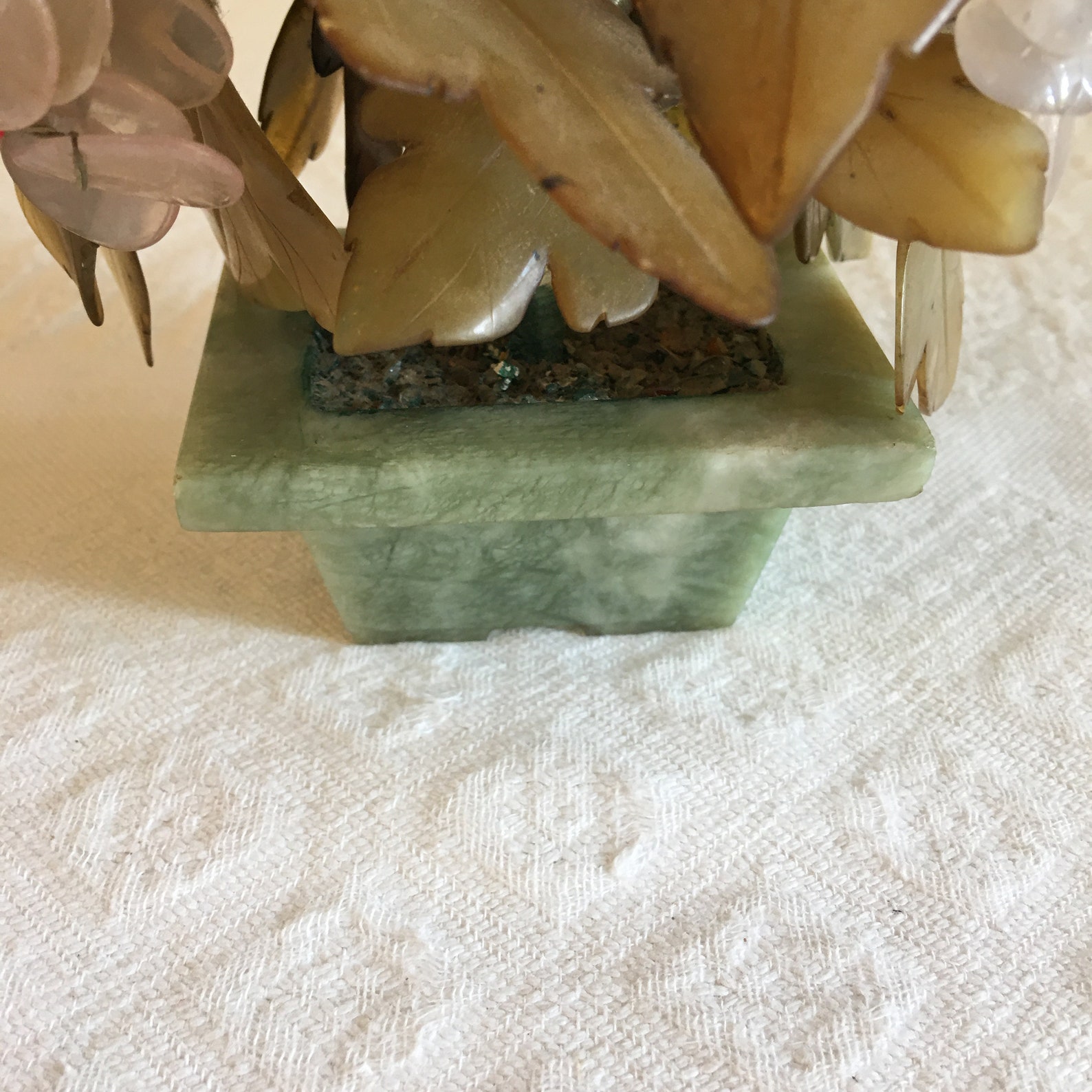 Vintage Chinese Gem Stone Bonsai Tree. Carved Jade and Rose Etsy