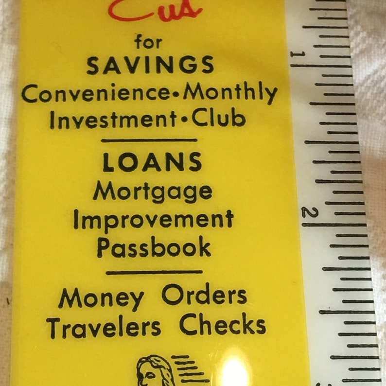 Vintage 1950s Bookmark Rules. Roger Williams Savings and Loan Association Give Away Ruler Bookmark. Savings and Loan Advertising Give-Away. image 3
