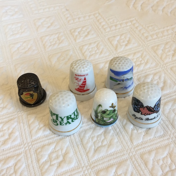 Vintage 1 Myrtle Beach Thimble. Choose Your Collector Myrtle Beach Thimble Porcelain, Fine Bone China or Metal. COLLECTOR THIMBLE.