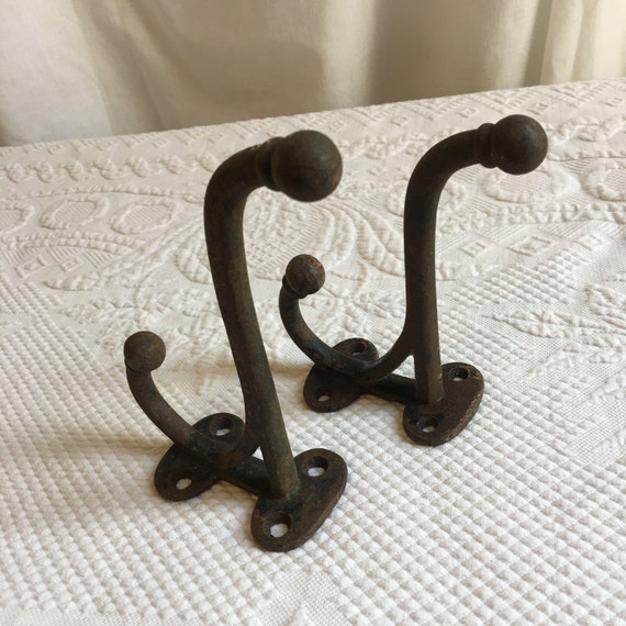 Buy Vintage Large Cast Iron Wall Hook. Old Rustic Finish or Painted Black.  Choose Finish on One Hook. Great for a Hat and Coat. Large Hook. Online in  India 