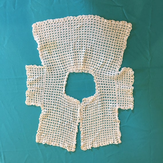 Vintage Cotton Crocheted Baby Sweater. Not Comple… - image 4