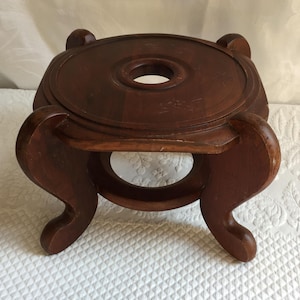 Vintage Large Round in an Eight-Sided Base Stand with Four Molded Legs and Lower Center Ring. Great for Large Plant or Figurine.